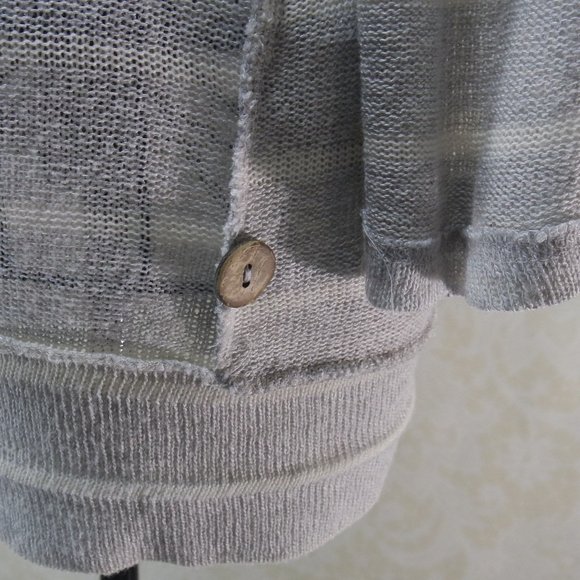 Live To Be SPOILED Grey Gray Stripe Button Close Cardigan - Picture 13 of 13